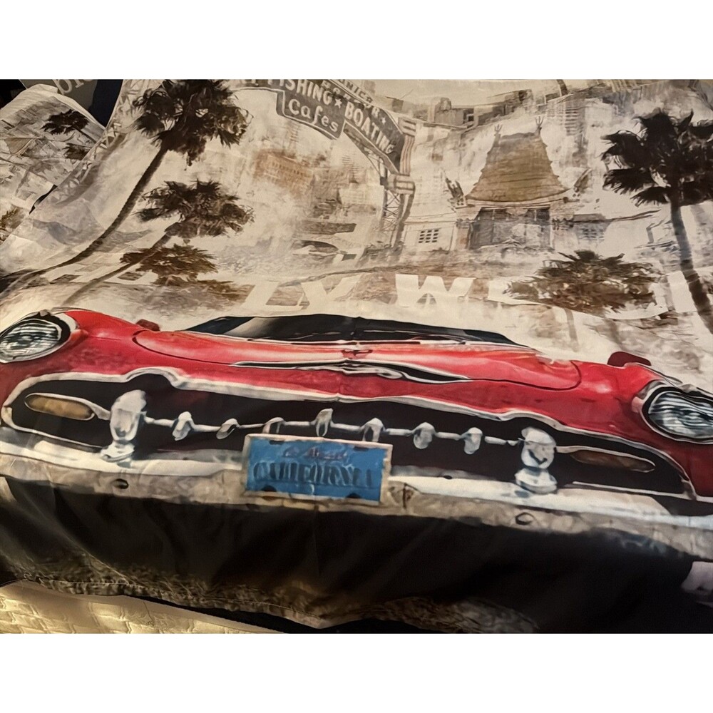 Thunderbird Duvet Cover w/2 PillowcasesHollywood California.Great Garage Banner!